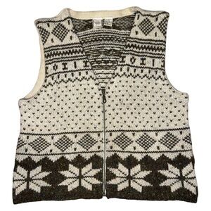 Boundary Waters Nordic Patterned Knit Wool Blend Vest